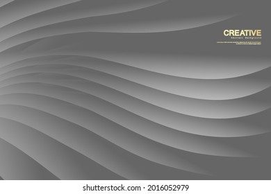 Abstract gray color, modern design stripes background with geometric wave pattern