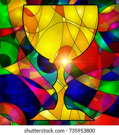 abstract gray colored background image of yellow cup consisting of lines