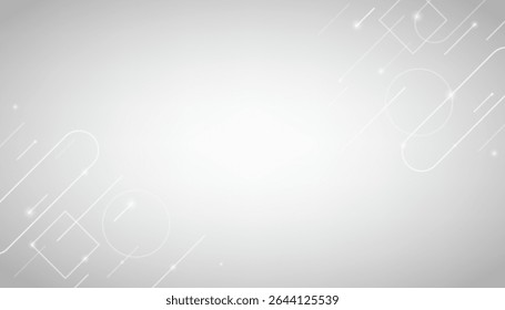 Fondo de espacio de copia gris Abstractas con forma geométrica dinámica blanca. Ilustración vectorial