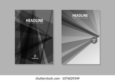 Abstract gray cover and flyer design A4 template. Vector illustration.