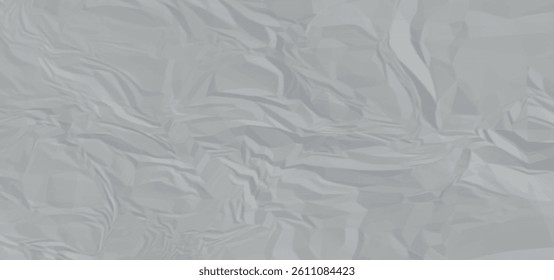 Abstract gray crumpled paper seamless texture. An abstract close-up of white and gray crumpled and creased paper texture background.	