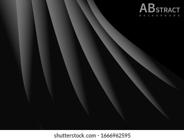 Las curvas grises abstractas se solapan con el espacio de fondo negro del texto. Ilustración del vector