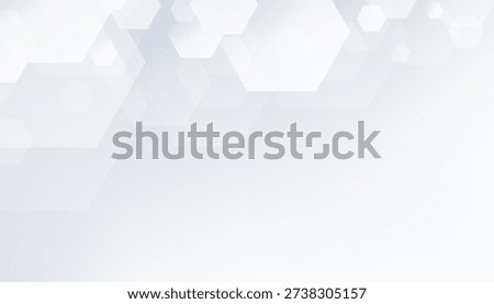 Abstract gray dynamic hexagon geometric shape elements on white copy space background. Vector illustration