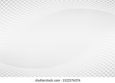 Abstract Gray Elegant Background. Digital White Backdrop With Curved Square Halftone. Vector Illustration.