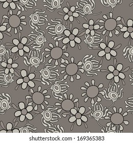 Abstract gray flowers