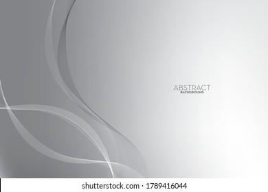 Abstract gray flowing dot line digital technology, smooth particle wave, big data techno, design concept background and wallpaper, vector eps
