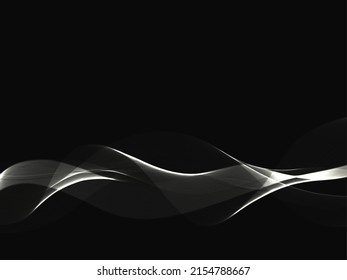 Abstrakter grauer Hintergrund mit fließender Welle, Vektorgrafik