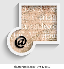 abstract gray frame with pattern and email icon