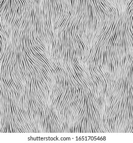 Abstract gray fur pattern. Vector seamless background. RGB. Global color