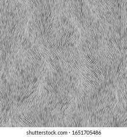 Abstract gray fur pattern. Vector seamless background. RGB. Global color