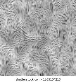 Abstract gray fur pattern. Vector seamless background. RGB. Global color