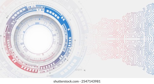 Abstractas fondo futurista gris que consiste en círculos de placa de circuito impreso y otros Elementos tecnológicos. Comunicación digital, protección de datos, presentación de alta tecnología, cubierta científica.