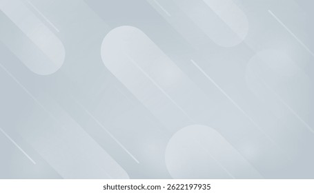 Abstract gray futuristic background with soft geometric line and white shiny light. Vector illustration