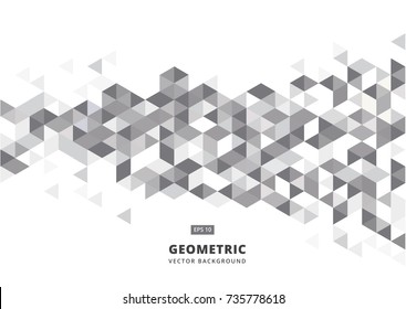 abstract gray geometric background with polygonal triangles, cube pattern, Template design with color triangle for brochure, leaflet, flyer design, Vector Illuatration