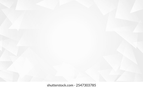 Abstract gray geometric shape design elements on white background with copy space. Vector illustration