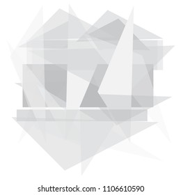 abstract gray geometric shapes on white background. vector triangle shapes grey geometric is overlap modern design