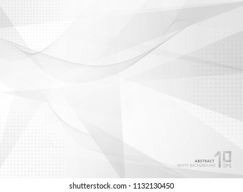 Abstract gray geometric with spiral lines pattern and radius halftone on white background. Vector illustration