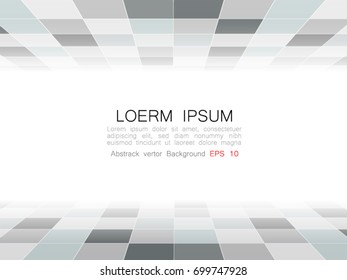 Abstract gray geometric square background with perspective concept design.