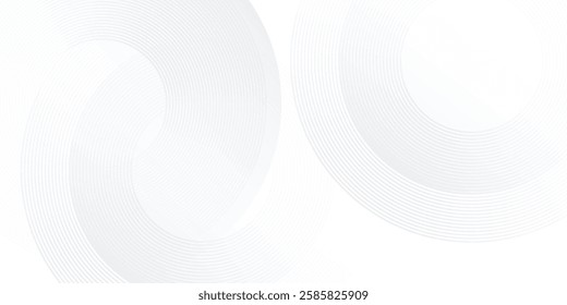 Abstract gray glowing geometric lines on white background. Modern shiny blue circle lines pattern. Futuristic technology concept. Suit for cover, poster illustration abstract modern art