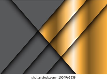 Abstract gray gold geometric overlap design modern luxury futuristic background vector illustration.