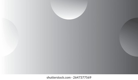 Abstract gray gradient background with three semi-transparent circles, creating a modern and minimalist design element.