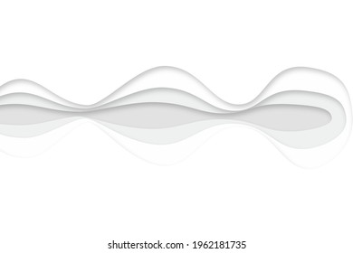 Abstract Gray Gradient Wave Surface Curve Vector White Background