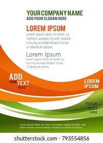 Abstract gray and green background with wave - brochure design or flyer