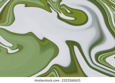 Abstract gray green wavy lines background, fluid flow vector design, design element