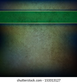 abstract gray grunge background with green ribbon