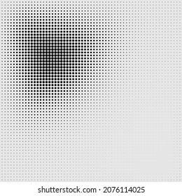 Abstrakter, grauer Halbton-Hintergrund, dunkle Punkte, Vektorgrafik, Grunge-Design