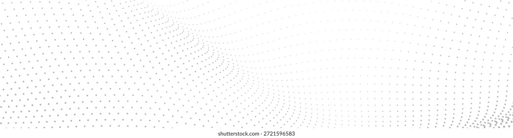 Fondo de flujo radial de semitono gris Abstractas con Ilustración vectorial de movimiento de punto dinámico