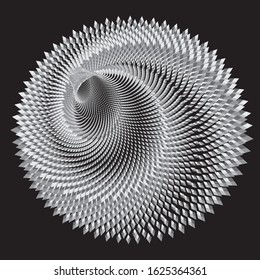 Abstract Gray Halftone Vector Spiral Pattern or Texture. Backgrounds with Rhombus