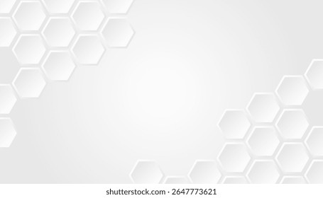 formes hexagonales grises en Abstrait décorées sur fond blanc, Illustration vectorielle