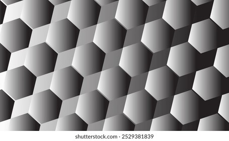 Abstract gray hexagonal background, 3D rendering