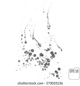 Abstract gray ink spots background. Vector illustration. Grunge texture for cards and flyers design.