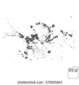 Abstract gray ink spots background. Vector illustration. Grunge texture for cards and flyers design.