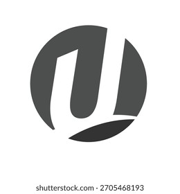 Abstrato letra cinza u em um círculo simples moderno logotipo design arte