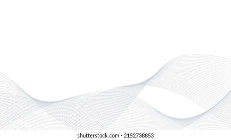 Curva de línea gris abstracta, ilustración vectorial sobre fondo blanco.