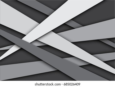 Abstract gray line overlap design modern creative background vector illustration. 