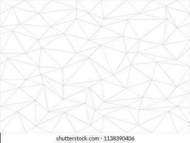 Abstract gray line triangle polygon on white background vector illustration.