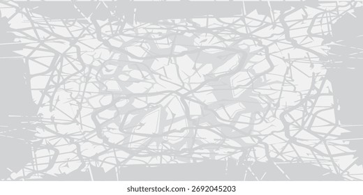 Abstract Gray Lines and Shapes Forming a Complex, Textured Patte