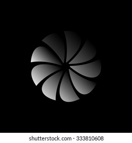abstract gray logo design, black background




