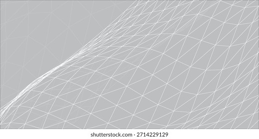Abstractas ondas de malla gris: fondo geométrico futurista para proyectos de tecnología y diseño eps10