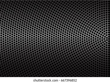 Abstract gray metal circle mesh pattern background texture vector illustration.