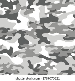 
Abstract gray military texture camo seamless vector background for textiles.
