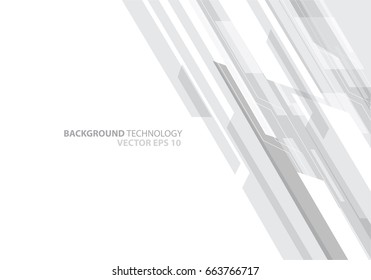 Abstract gray modern futuristic technology and white blank space background vector illustration.