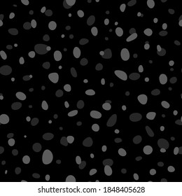 ovalos grises abstractos. patrón sin costuras vectorial. fondo repetitivo caótico oscuro. muestra de tela. papel envolvente. impresión continua. elemento de diseño para la decoración del hogar, prendas de vestir, estuche de teléfono, textiles, tela