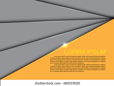 Abstract gray overlap yellow blank space for text place design modern futuristic creative background vector illustration.