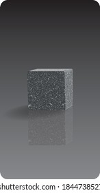 Abstract gray paint background. Architectural element, stone cube. Modern screen vector design for mobile