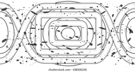 abstract gray pipe and black spots, on a white background